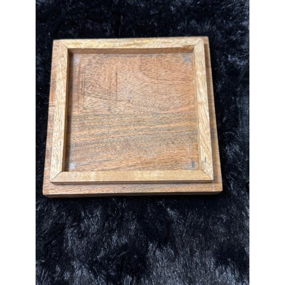 Small Square Glass Hurricane Candle Holder With Wood Base By World Market - Picture 5 of 8